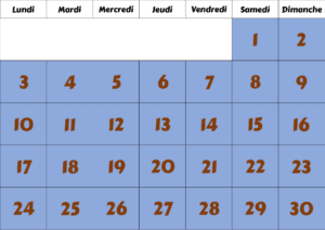 Calendrier Juin 2024