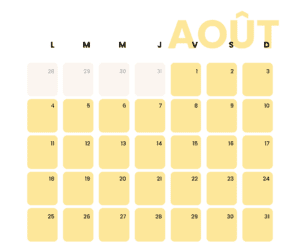 Horaires Aout