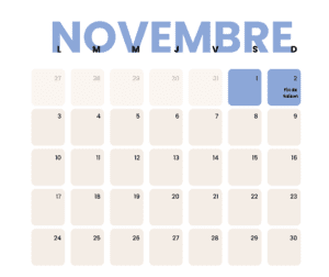 Horaires Novembre