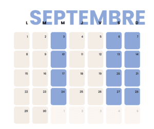 Horaires Septembre