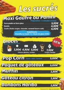 Carte sucrés